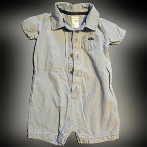 Carters Blue Denim Baby Romper Size 12m